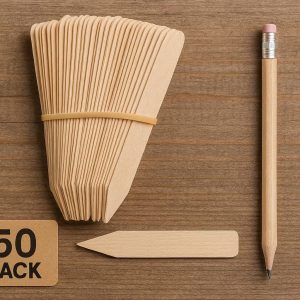 50 Pack Wooden Plant Labels with Pencil for Seed Starting and Potting